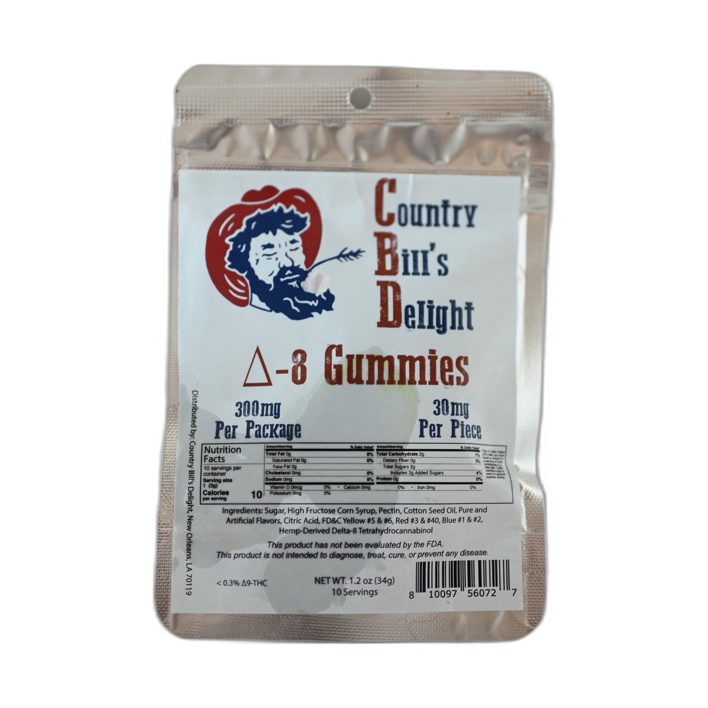 Country Bill's Delight D8 Gummies 300mg